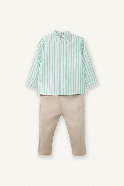 Poplin 2-Piece Set Striped Shirt Pants Baby Boy G7103A526SP