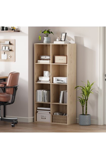 Wooden Cube Organizer with Closed Back, 11" Shelf, Bookshelf & Display Cabinet for Home Office