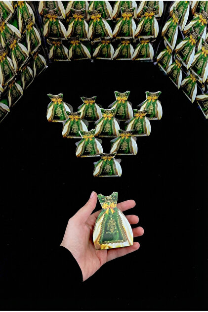 ZEYMERADE Yeşil Kaftan Kına, 50 Adet, Dağıtmalık, Hediyelik, Düğün