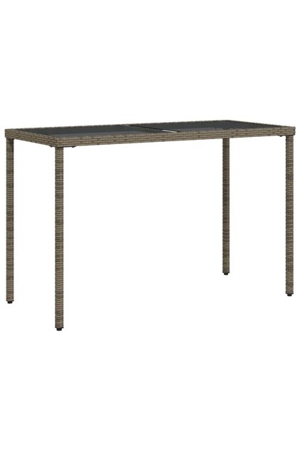 Masă de grădină cu blat din sticlă gri, 115x54x74cm, poliratan