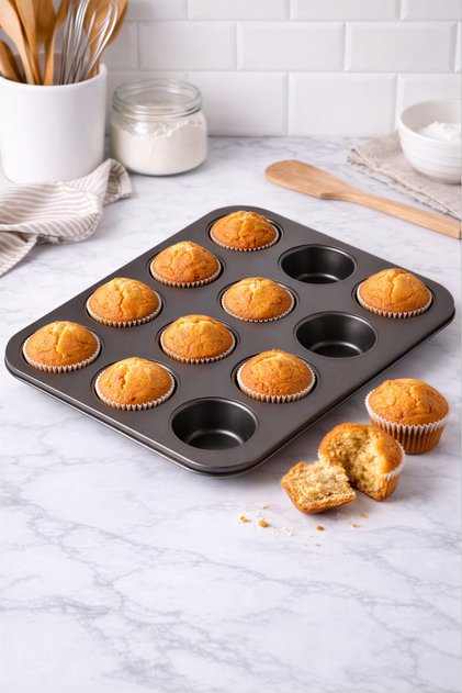 12-Cup Cupcake Cake Mold, Fireproof Non-Stick Cake Mold
