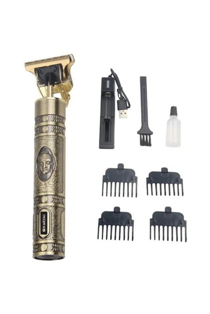 Masina de tuns cu acumulator, trimmer, model buda, incarcare USB, K-T9-2, gold