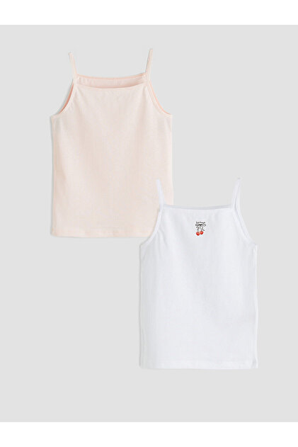 Square Neck Strap T-Shirt for Girls, 2-Pack (S6)