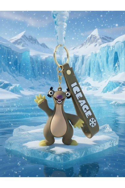 Buz Devri Ice Age Sid Anahtarlık 3D Silikon Figür Çanta Süsü