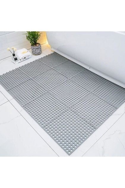 12 Pieces PVC Non-slip Shower Mat Bathroom Square for Kitchen and Toilet