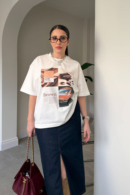 Premium New Season Printed T-Shirt - Ecru