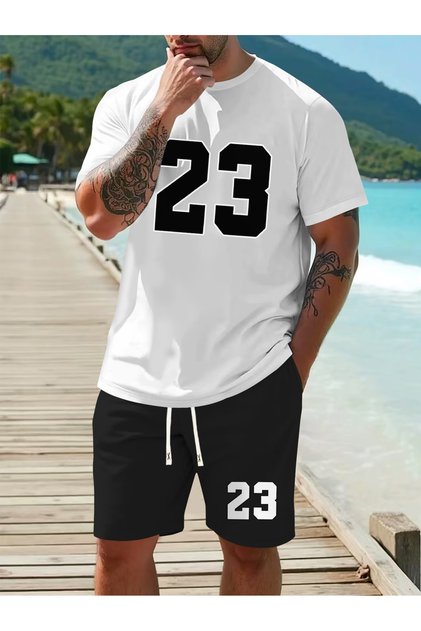 Unisex women's/men's special Printed shorts t-shirt set