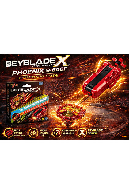 Cici Oyuncak Beyblade X Soar Phoenix 9-60GF Deluxe İp Fırlatıcı