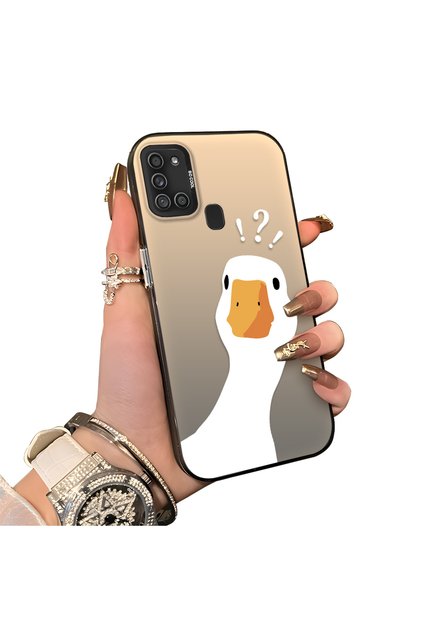 Samsung Galaxy A21S Compatible Hard Acrylic Back Silicone Edge Lens Protection Case