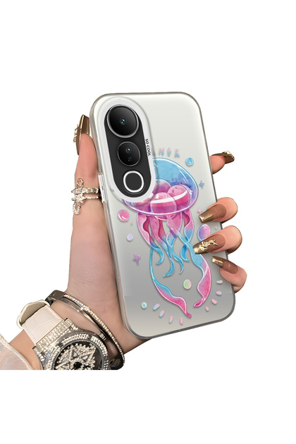 Vivo V50 Lite 4G/5G Compatible Hard Acrylic Back Silicone Edge Lens Protection Case