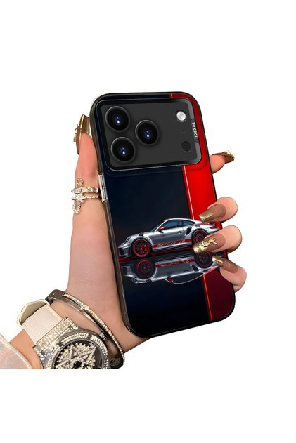 iPhone 17 Pro Compatible Hard Acrylic Back Silicone Edge Lens Protection Case