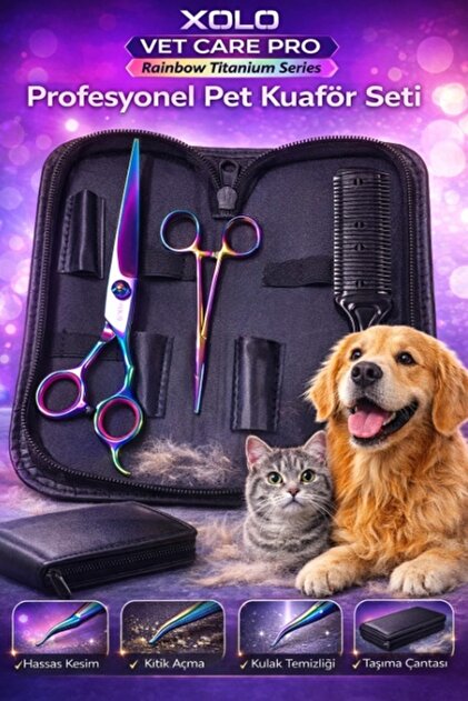 Kanebo VALCAN HAIR STICK60g2個セット最終年製造品 Xolo Vetcare Pro Rainbow Pet Kuaför Makas Seti Köpek Kedi Tüy