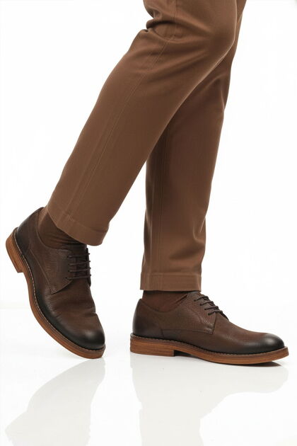 Brown Nubuck Genuine Leather Men's Casual Shoes