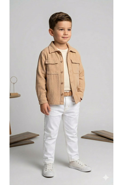 Boy's Muslin Long Sleeve Shirt Nc-126106