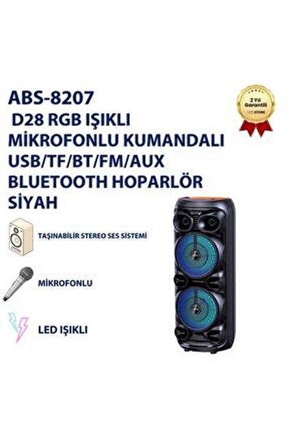 hızlı store ABS-12101 80W Bluetooth Karaoke Hoparlör – RGB Işıklı
