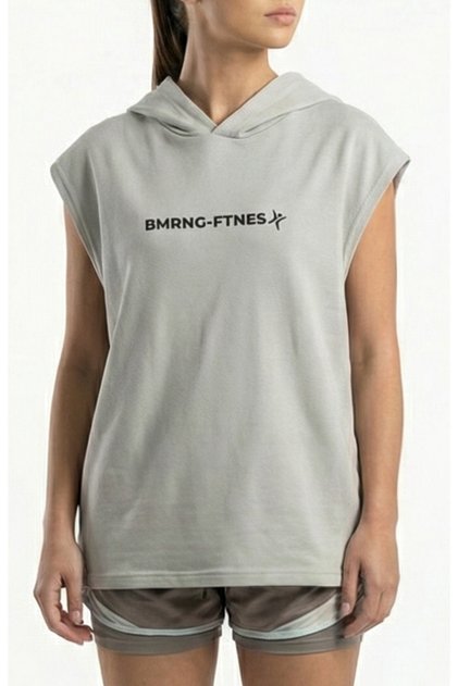 Women's 100% Cotton Oversized Hooded Sleeveless T-Shirt