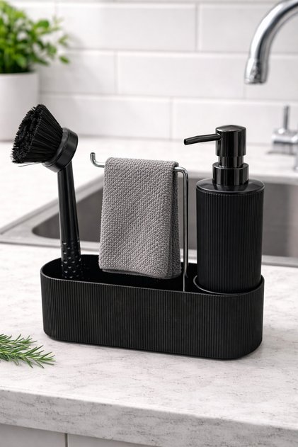 Plastic Brushed Sponge Liquid Soap Dispenser Detergent Dispenser