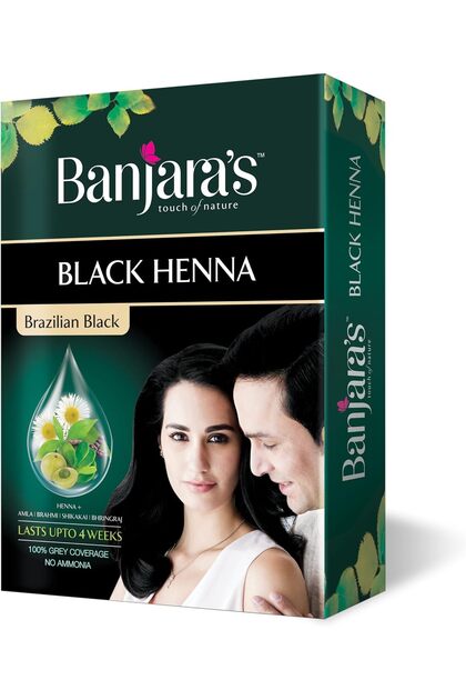 Black Henna Brazilian Black 54 gm Rich black hair colour - No ammonia