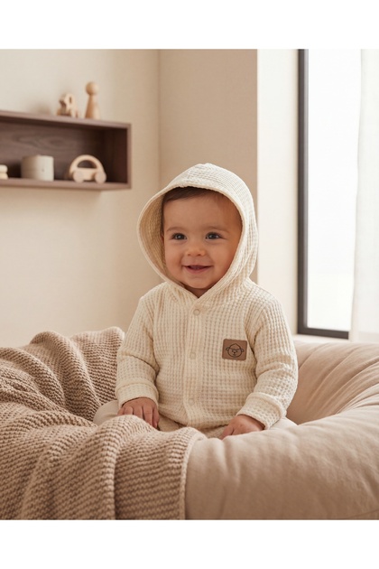 - 100% Cotton Cardigan | Waffle Fabric