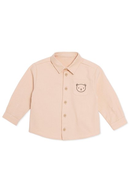 HelloBaby Erkek Bebek Gömlek Ayı Baskılı Gömlek Yaka Uzun Kol
