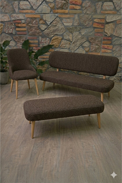 Bench and Pouf Set Cover Set - 2 Armchairs, 1 Bench, 1 Pouf Cover