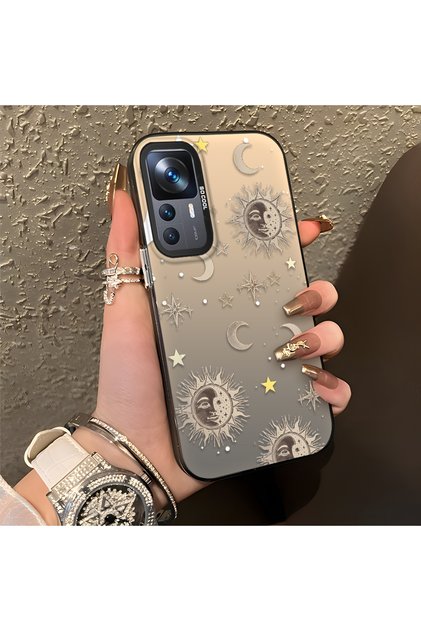 Mi 12T/12T Pro Compatible Gold-Tone Star Pattern Acrylic Material Phone Case
