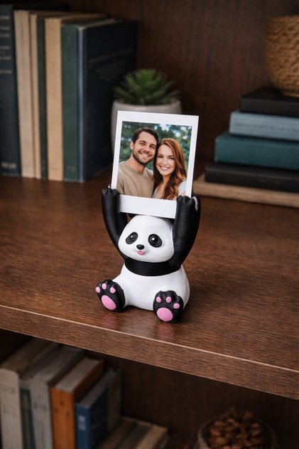 Sevimli Panda Fotoğraf ve Not Tutucu 1 Adet – Dekoratif Masa Üstü Instax Fotoğraf Standı