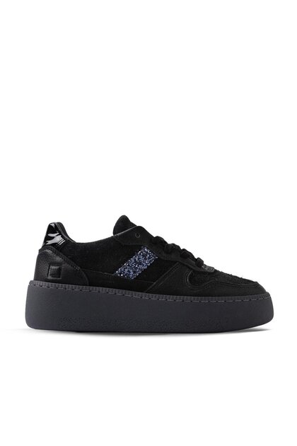 Hakiki Deri Spor Kadın Ayakkabı z625 SIYAH+SIYAH SUED (Black+Black Suede)