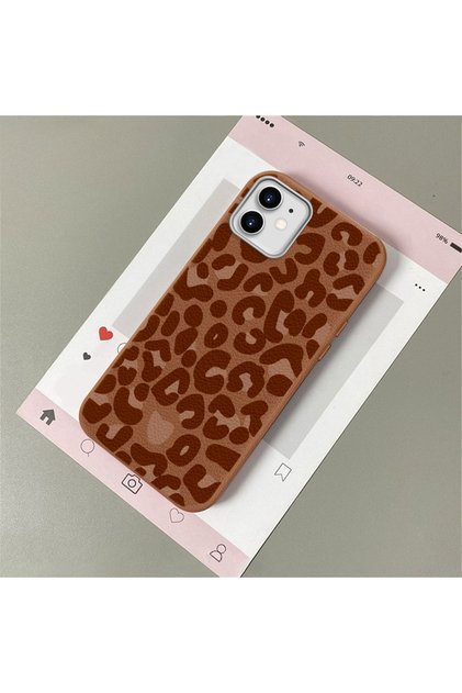 iPhone 11 Compatible Stylish Leopard Printed Pack, Leather Textured Phone Case