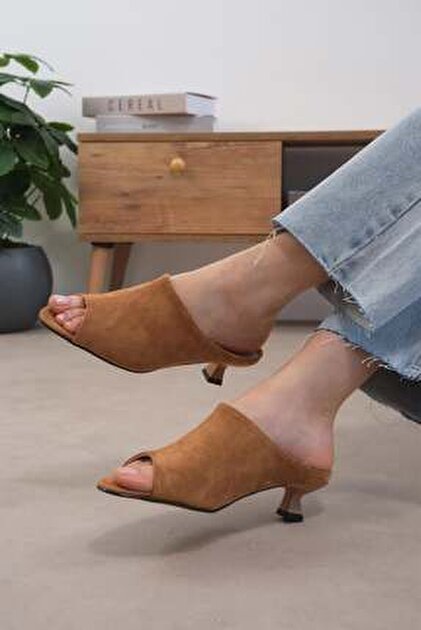 Mio Gusto Joy Saks Mavi Renk Kısa Topuklu Kadın Terlik - Fiyatı
