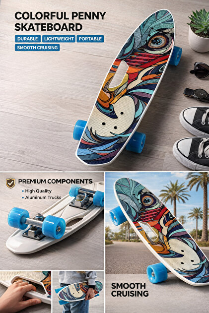 Sportaj Premium 66 cm Penny Board Mini Cruiser Kaykay – ABEC-7