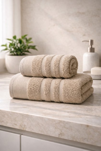 Ayla 2 Piece Towel Set 70X140 Bath Towel 50X85 Hand Towel Soft-Textured