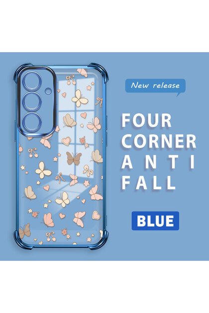 Samsung Galaxy S24 Plus Compatible Transparent Four Corner Silicone Coated Glossy Edge Case