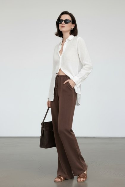 Women's Elastic Waist 100% Viscose Woven Pants