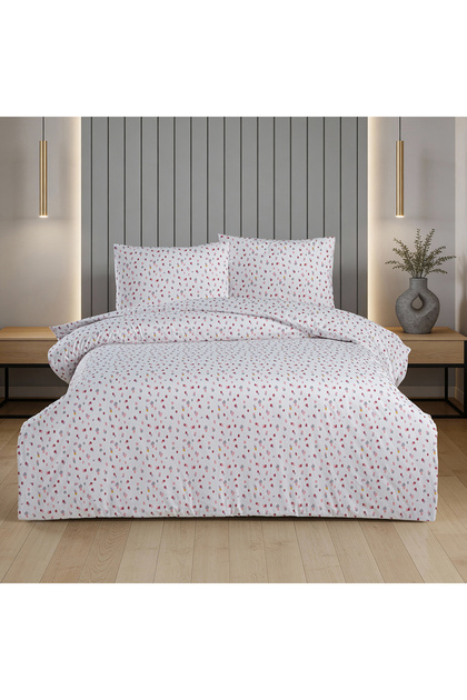 Lunares Double %100 Cotton Ranforce Duvet Cover Set Lilac (3 Pieces) 200X220/50X70 Lilac
