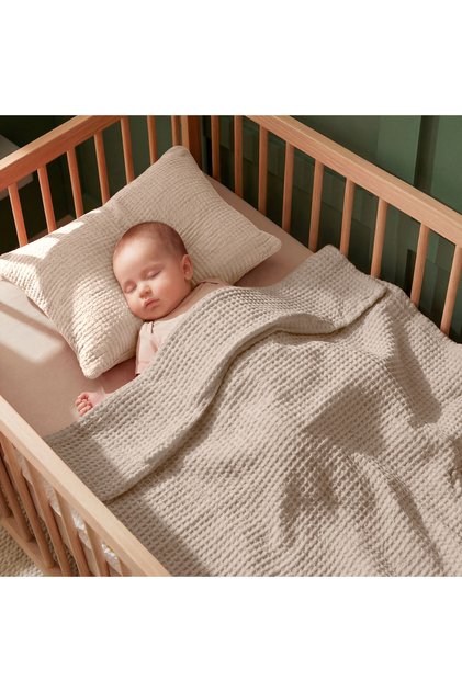 110X110 Waffle Baby Blanket 100% Cotton Soft Breathable Baby Blanket Blanket Si