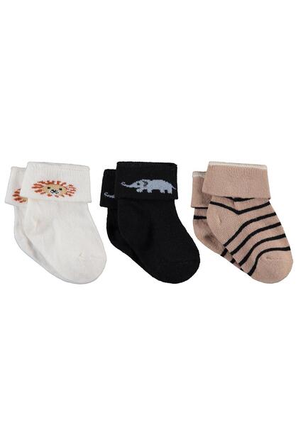 Curly Top Patterned 3-Piece 6-18 Months Baby Boy Sock Set