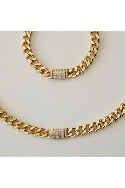 Gurmet İnce Zincir Set 14K Çift Kaplama
