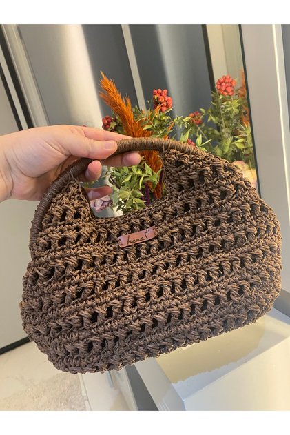 El Örgüsü Kahverengi Yazlık El Çantası – Mang* Yeni Sezon Bohem Tasarım