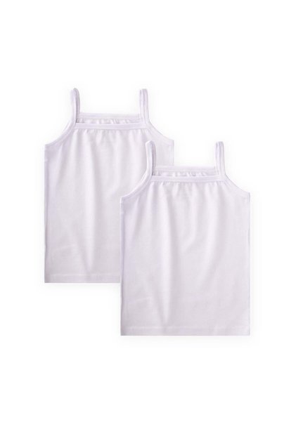 Girls' Tank Top with Double Straps, Ages 2-11, White