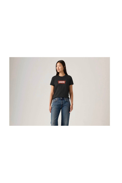 Tricou negru cu imprimeu grafic pentru femei 005GV-0026