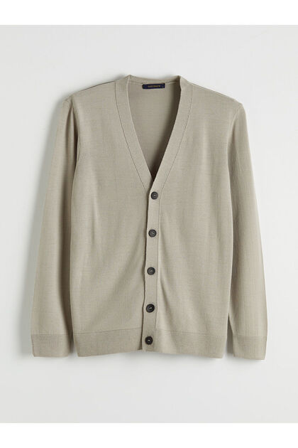 Ozmarka New Season Standard Fit V-Neck Men's Knitwear Cardigan