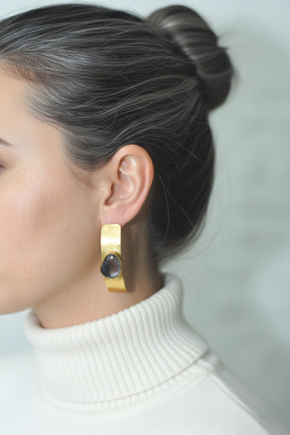 Kadir Jewellery 22 Ayar Altın Kaplama Vintage Küpe -El İşçiliği Ve Hipoalerjenik Küpe