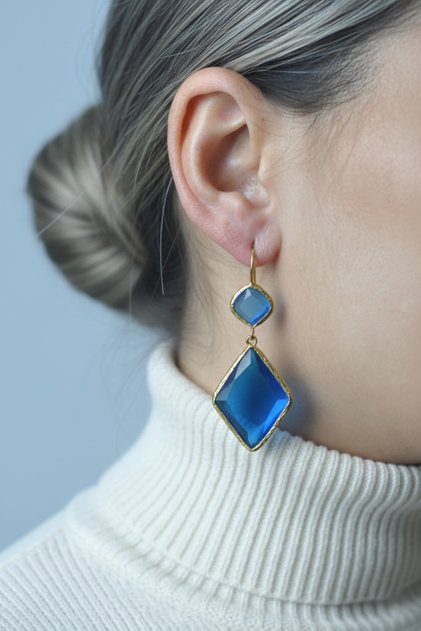 Kadir Jewellery 22 Ayar Altın Kaplama Kadın Sallantılı Küpe -El İşçiliği Ve Hipoalerjenik Küpe