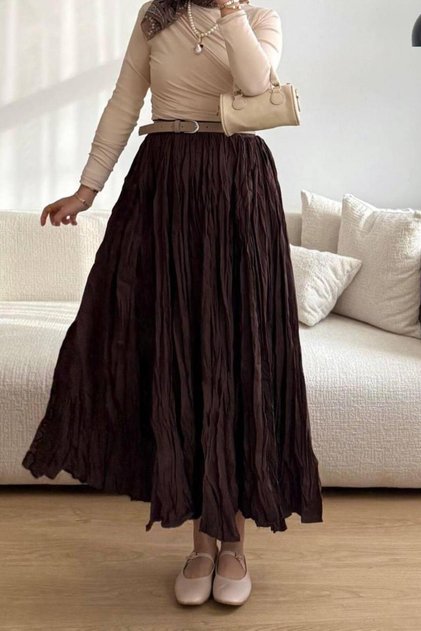 Brown Crochet Skirt