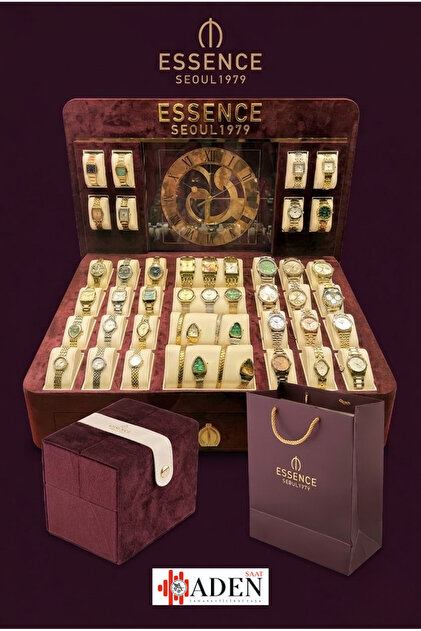 ESSENCE 雑誌 セット Essence Yeşil Kadran Kadın Kol Saati | 26 mm Çelik Kasa, Çelik