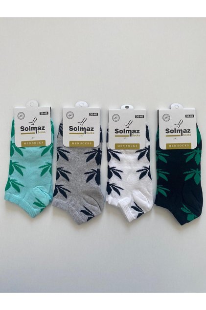 Yaprak Patterned Adult Unisex 4-Pack Socks