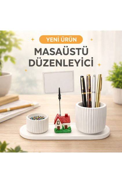 Ev Notluk, Kalemlik ve Ataşlık Seti - Masaüstü Düzenleyici