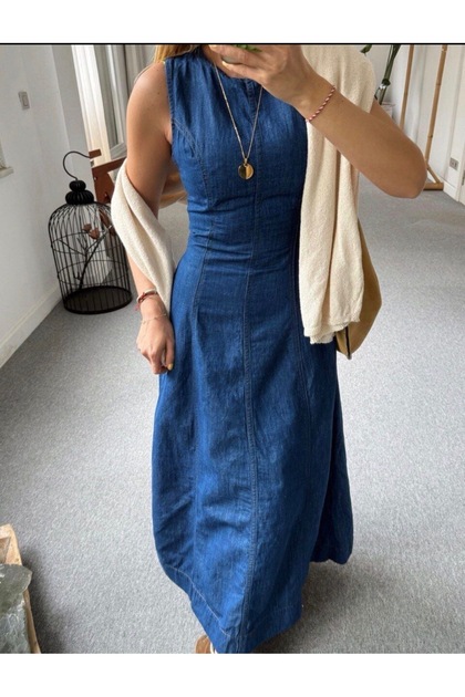 Butik Ross Women Denim Dress- Trendyol