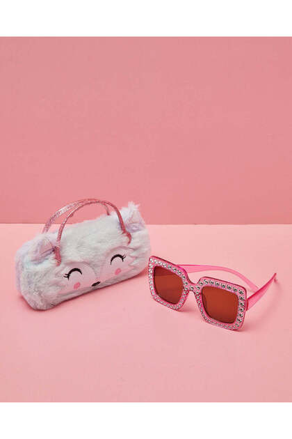 Girls Stone Sunglasses With Embellished Case